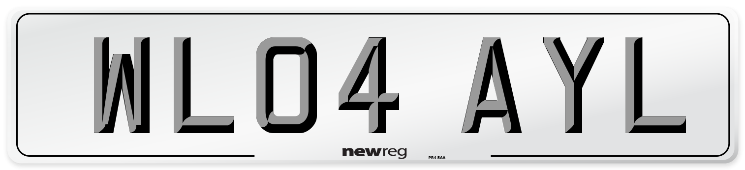 WL04 AYL Number Plate from New Reg